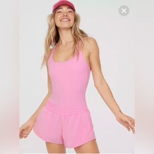 NWT OFFLINE By Aerie Real Me Hot Stuff Romper in pink size small